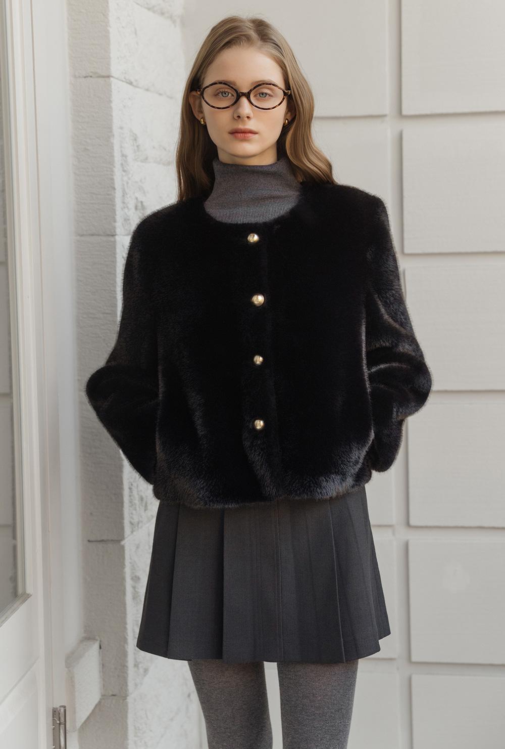 Ette Black Fur Jacket