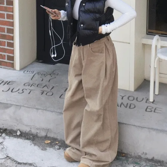 [코듀로이/골반예쁨🤎] 폴딩 골덴 코듀로이 롱 팬츠 OOTJ