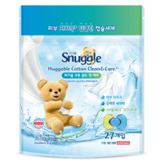 스너글 캡슐 세탁세제 허거블 코튼 클린 앤 케어 410.4g, 27개입, 1개