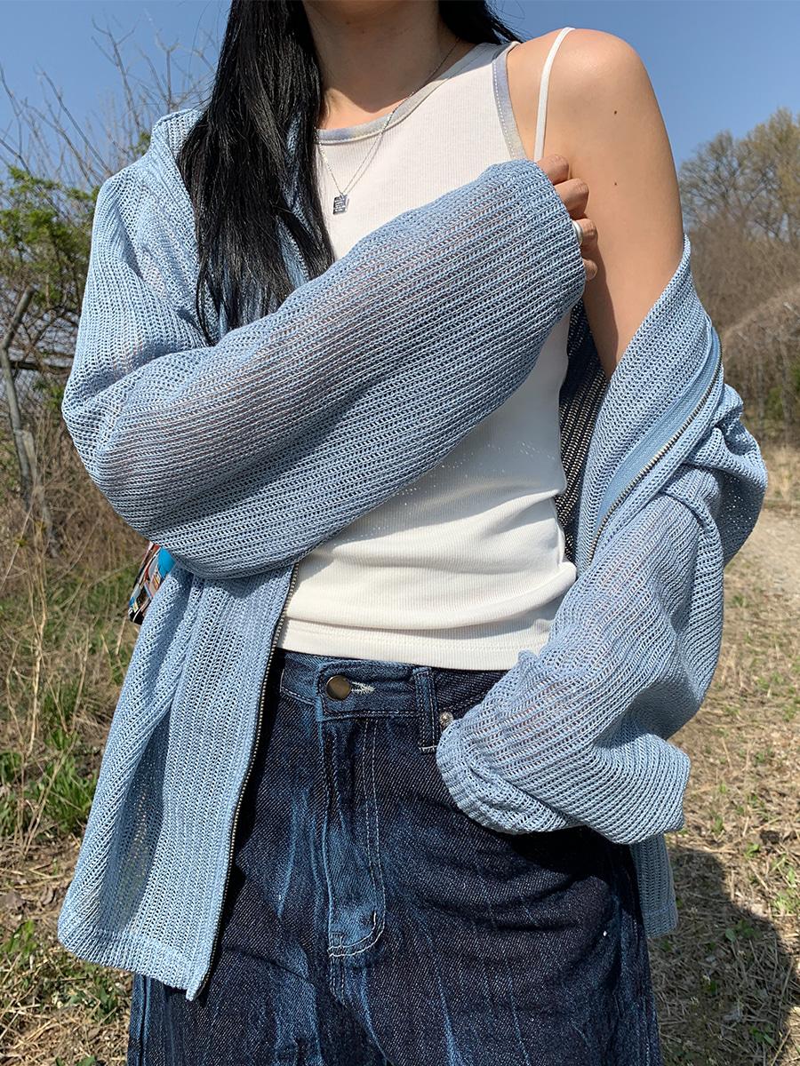 Mesh over hoodie (3color)