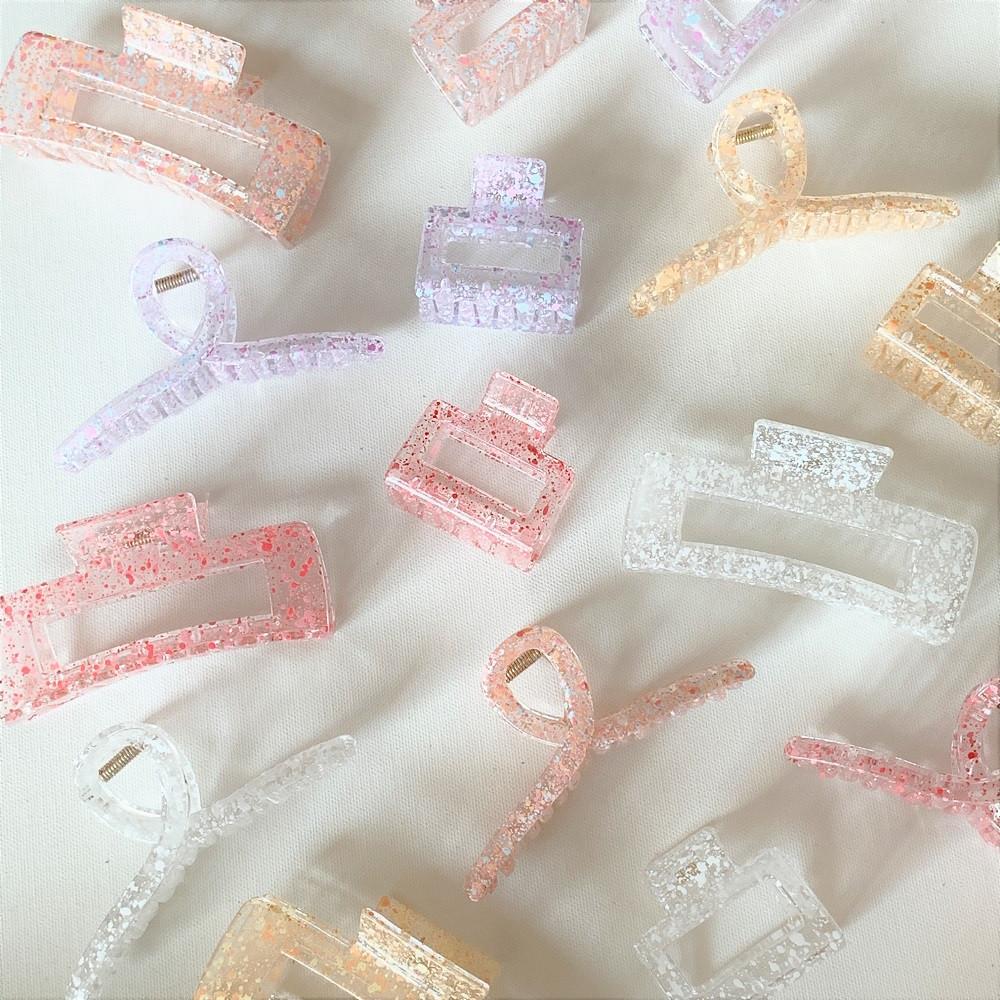 클린 파스텔 크로우 밀크카우 잉크 오레오 헤어클립 올림머리 꼬임 빅 집게핀