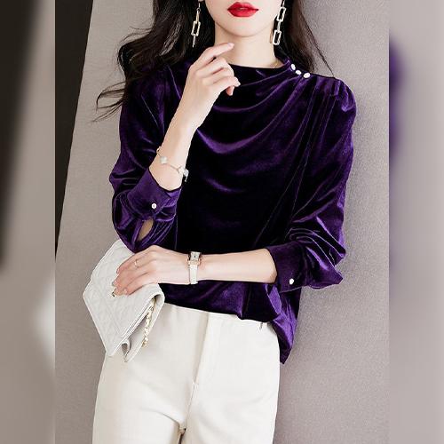 벨로아 셔링 블라우스