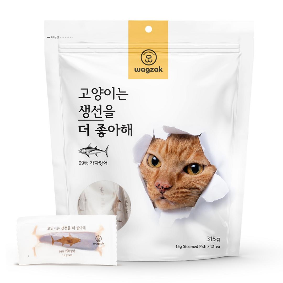 와그작 고양이는 생선을 더 좋아해 21p, 가다랑어, 315g, 1개 - 통살/소시지 | 쿠팡