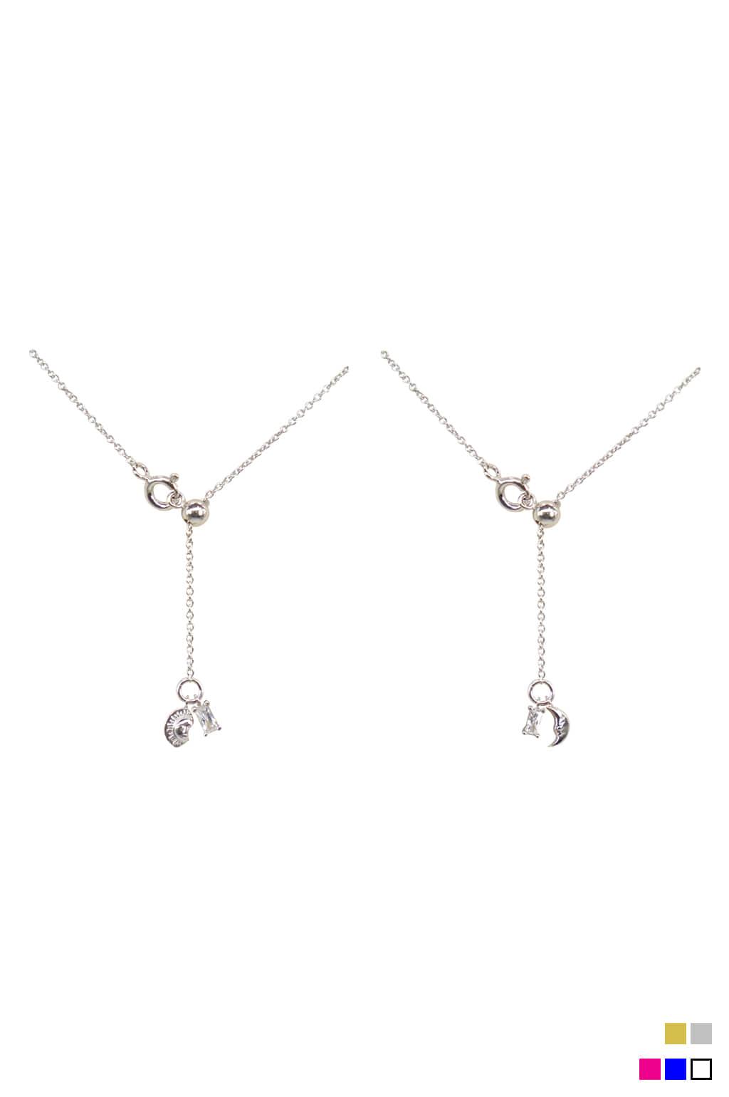 사각 큐빅 슬라이드 목걸이