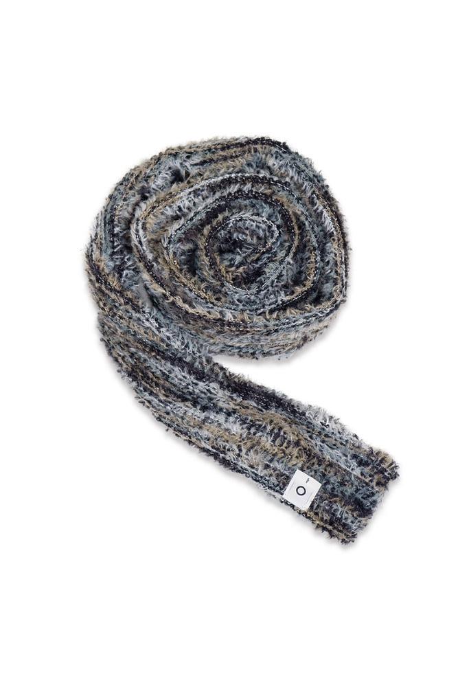 [nought] O Logo Fluffy Muffler / Black Multy