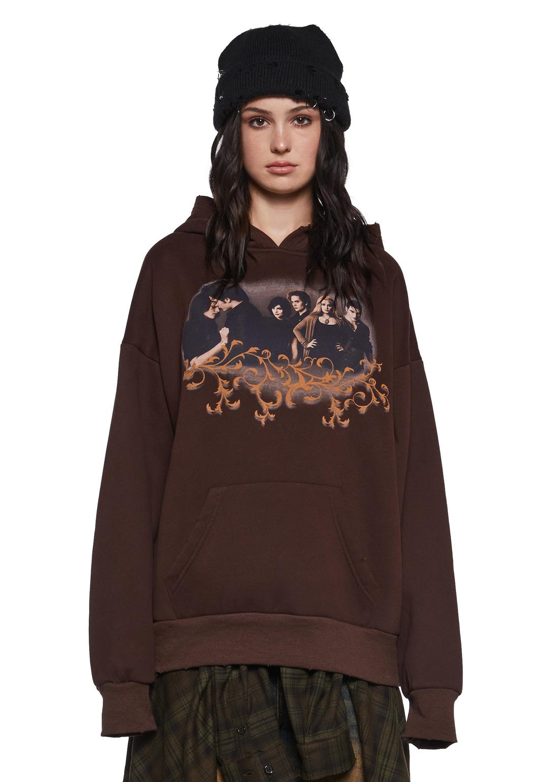 Cullen Coven Oversized Hoodie - BROWN / XS/S