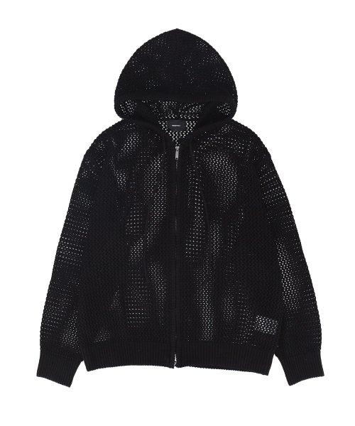 스카시 후드 집업 니트(블랙)