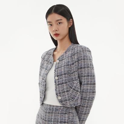 (SET-아우터) 탈부착 카라 트위드 자켓 AP1WJ270