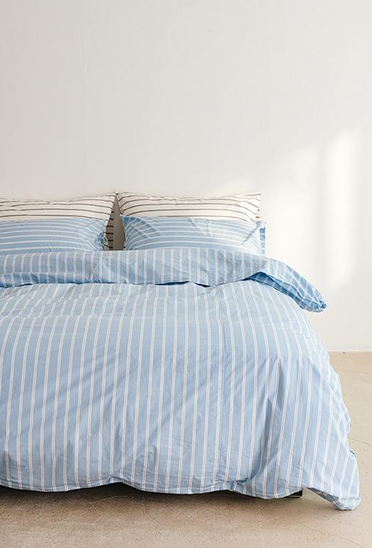고밀도 먼지없는 스트라이프 이불커버 (2color)