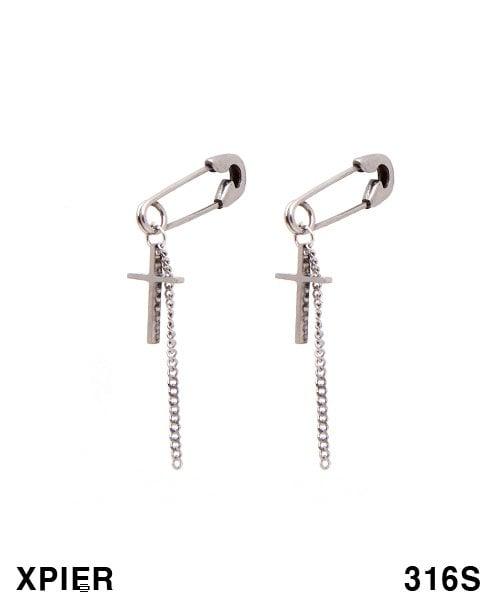 엑스피어 옷핀십자가 귀걸이 2.5 무알러지