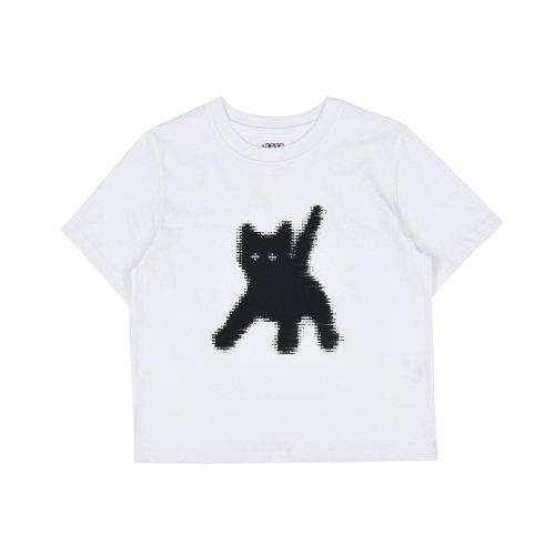FLASHED CATS EYE CROP T-SHIRTS [White]