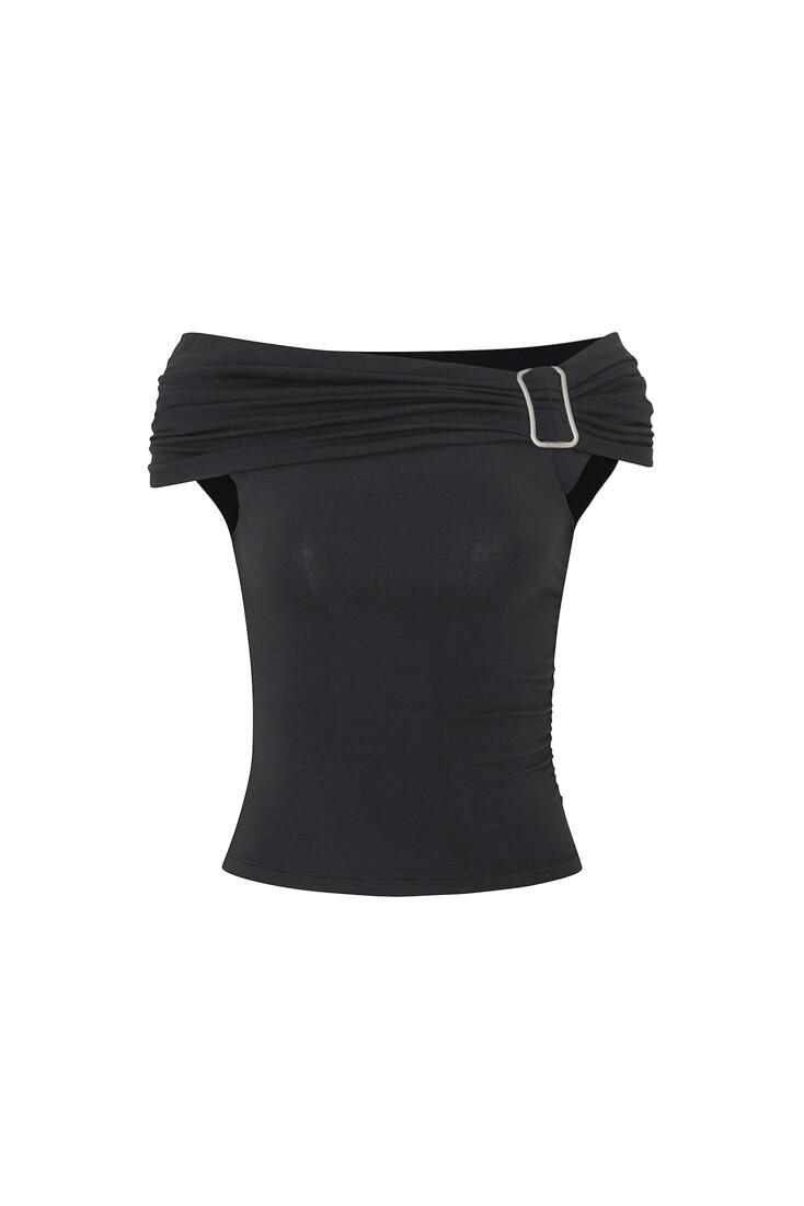 MERRY BUCKLE TOP charcoal
