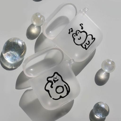 모자란덩어리 반투명 에어팟케이스 (곰덩이,개구릴리)
