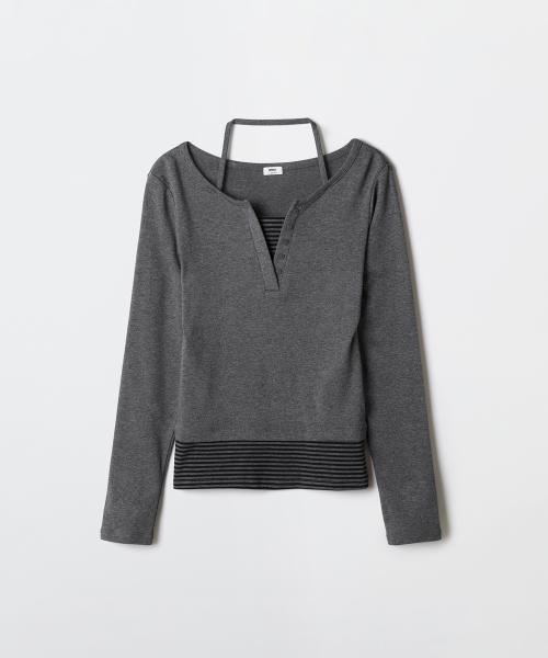 스트라이프 레이어드 긴팔티_SPLWG23GY2