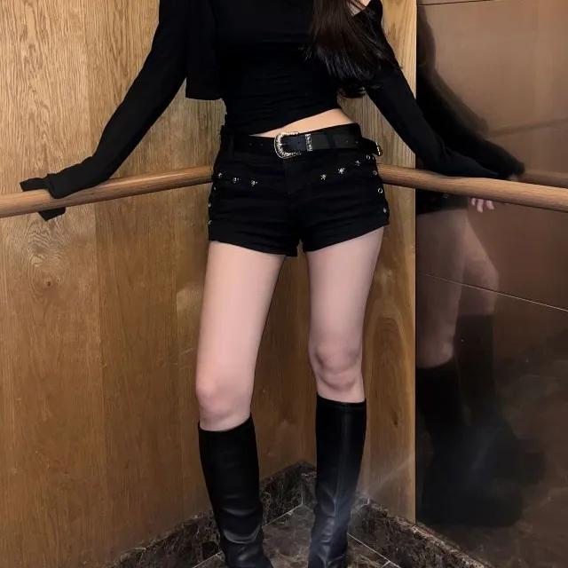 black funky short pants