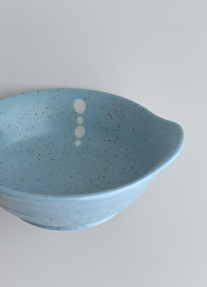 [Pastel Blue bowl] 일본 덴다시 도자기공기 밥그릇 손잡이접시