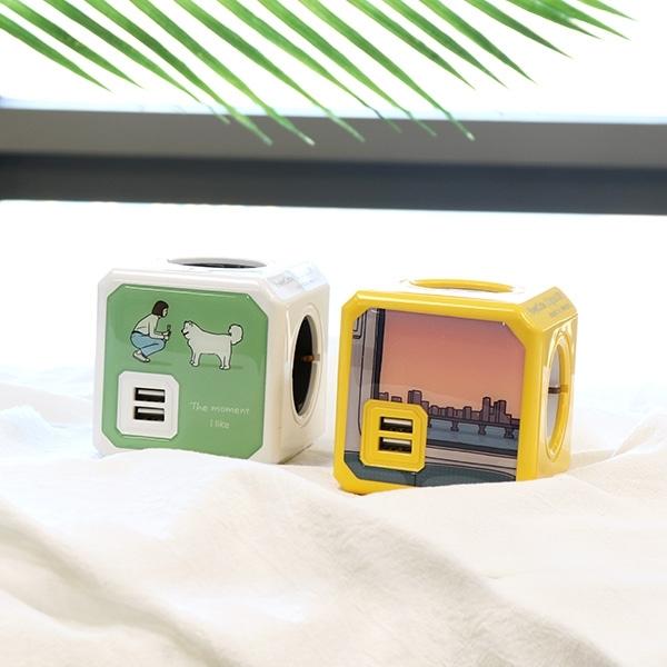 파워큐브 USB 디자인 컬러 멀티탭