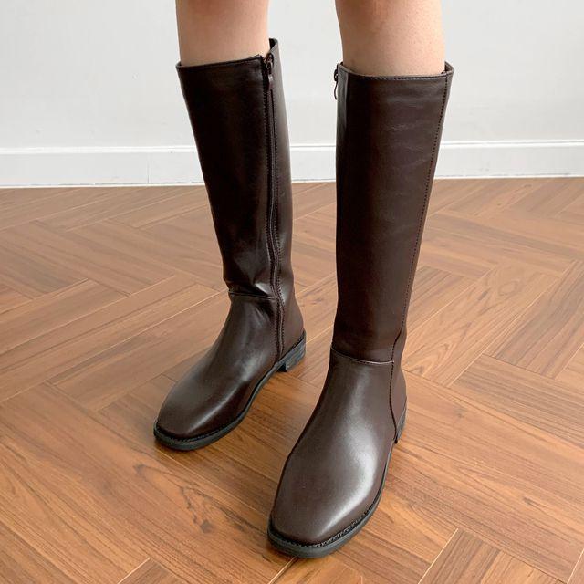 반짝특가 체로 롱부츠 여성 데일리 레이스업 하이 부츠(3cm)