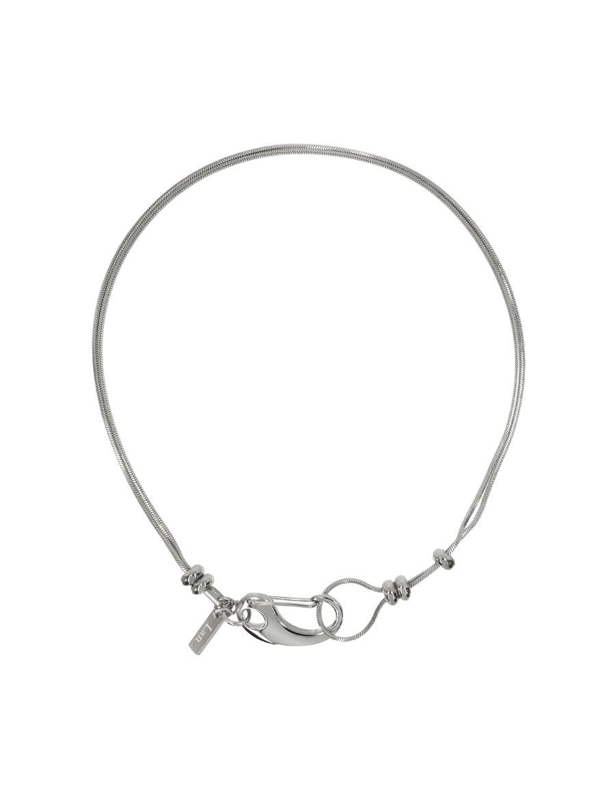 [1050] Buckle Twin Chain Necklace