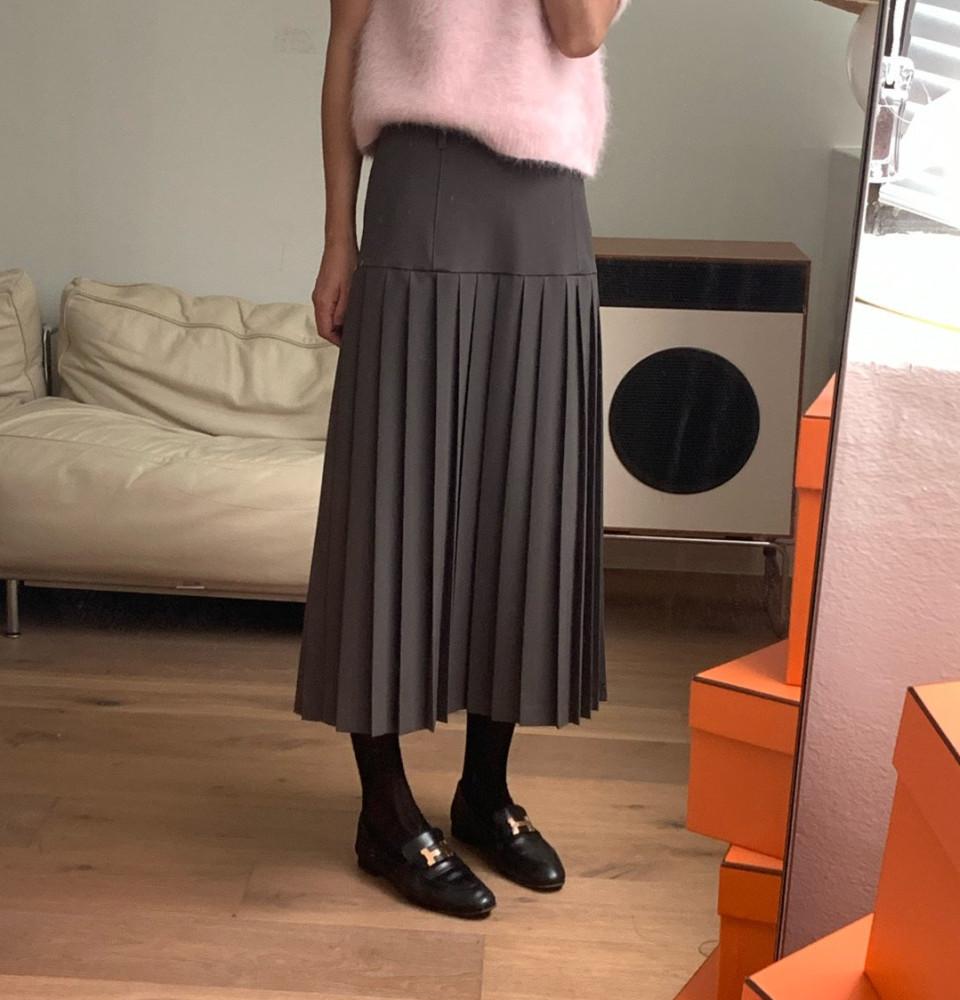 언더슨 블럭플리츠스커트 2color