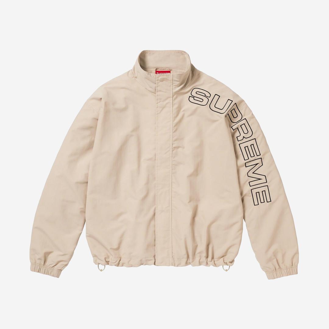 Supreme Spellout Embroidered Track Jacket Sand - 23FW