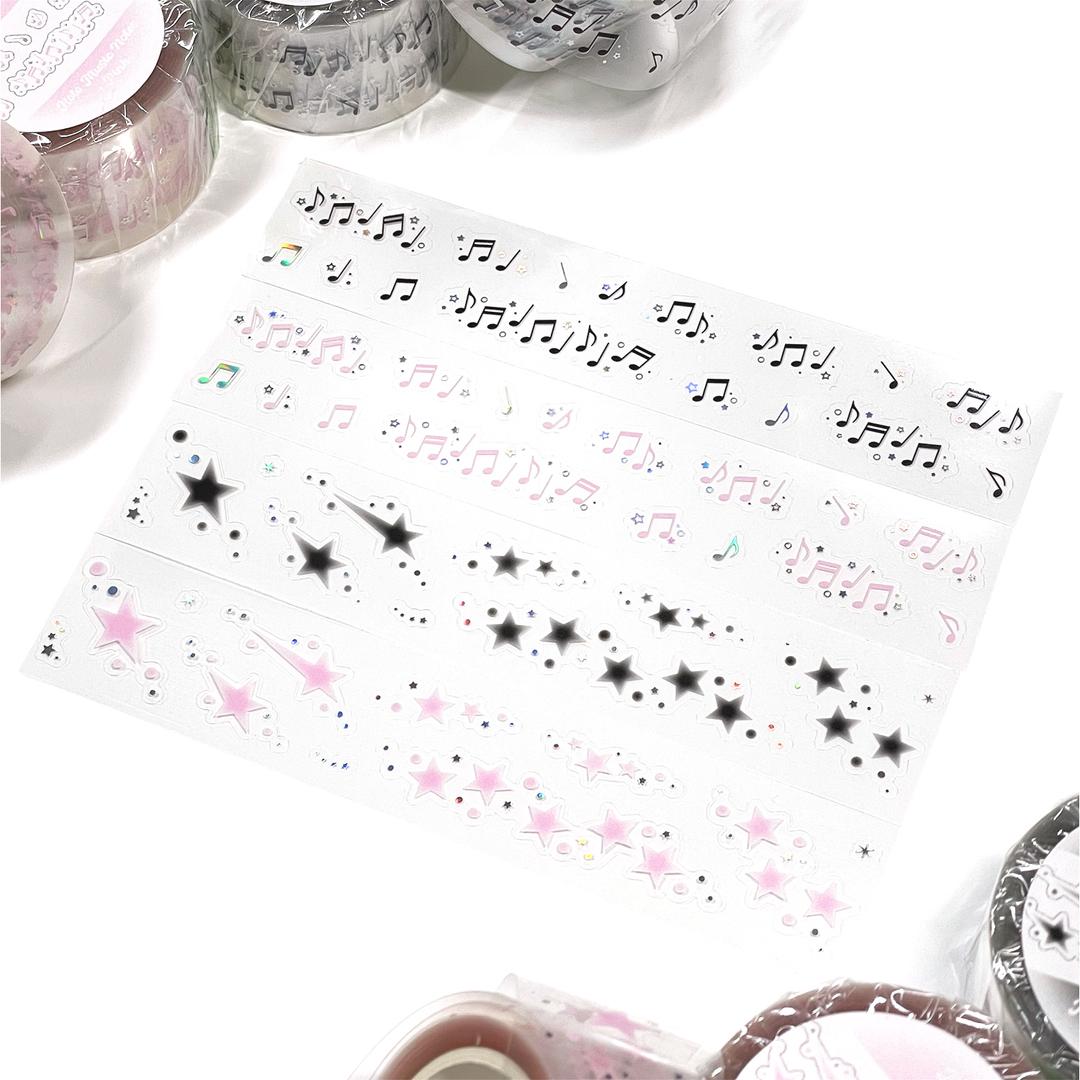 블랙레터 키스컷 테이프 홀로그램박 뮤직음표 슈팅스타 4종 선택