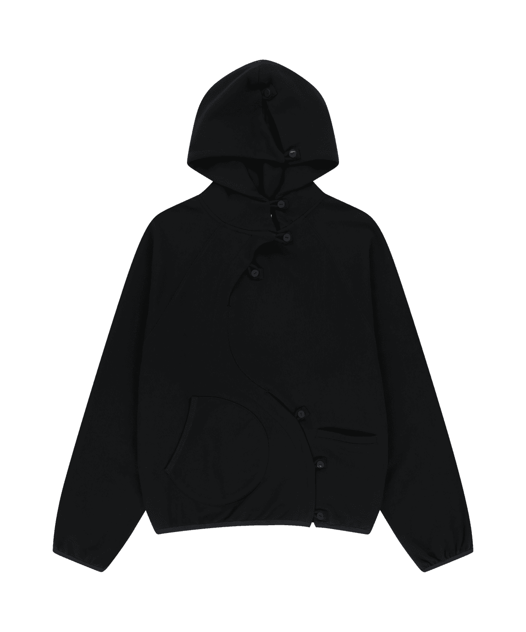 BUTTON HOODIE [BLACK]