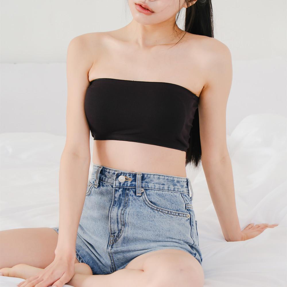 오프숄더브라 튜브탑 여름 끈없는 브라