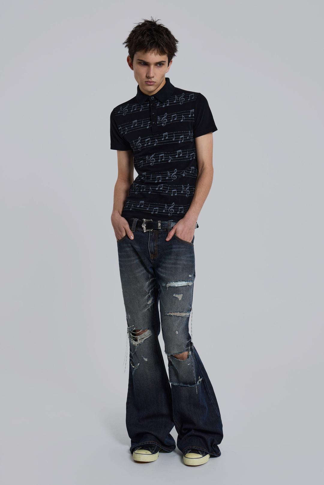 Black Riff Polo Shirt - XL / Black