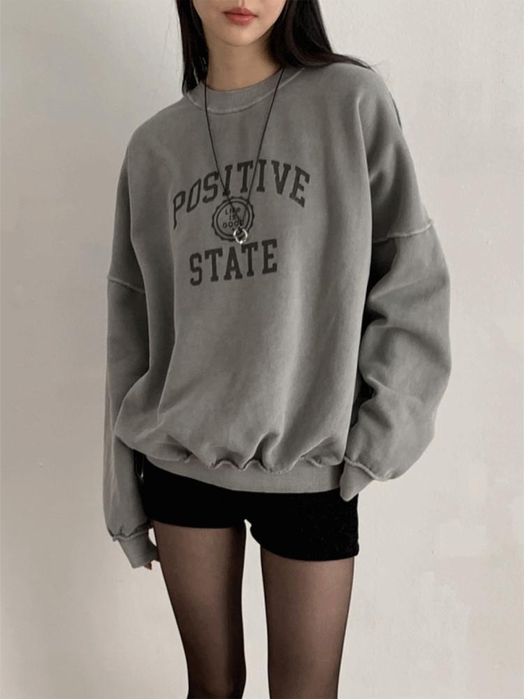 포지티브 피그먼트 기모 맨투맨