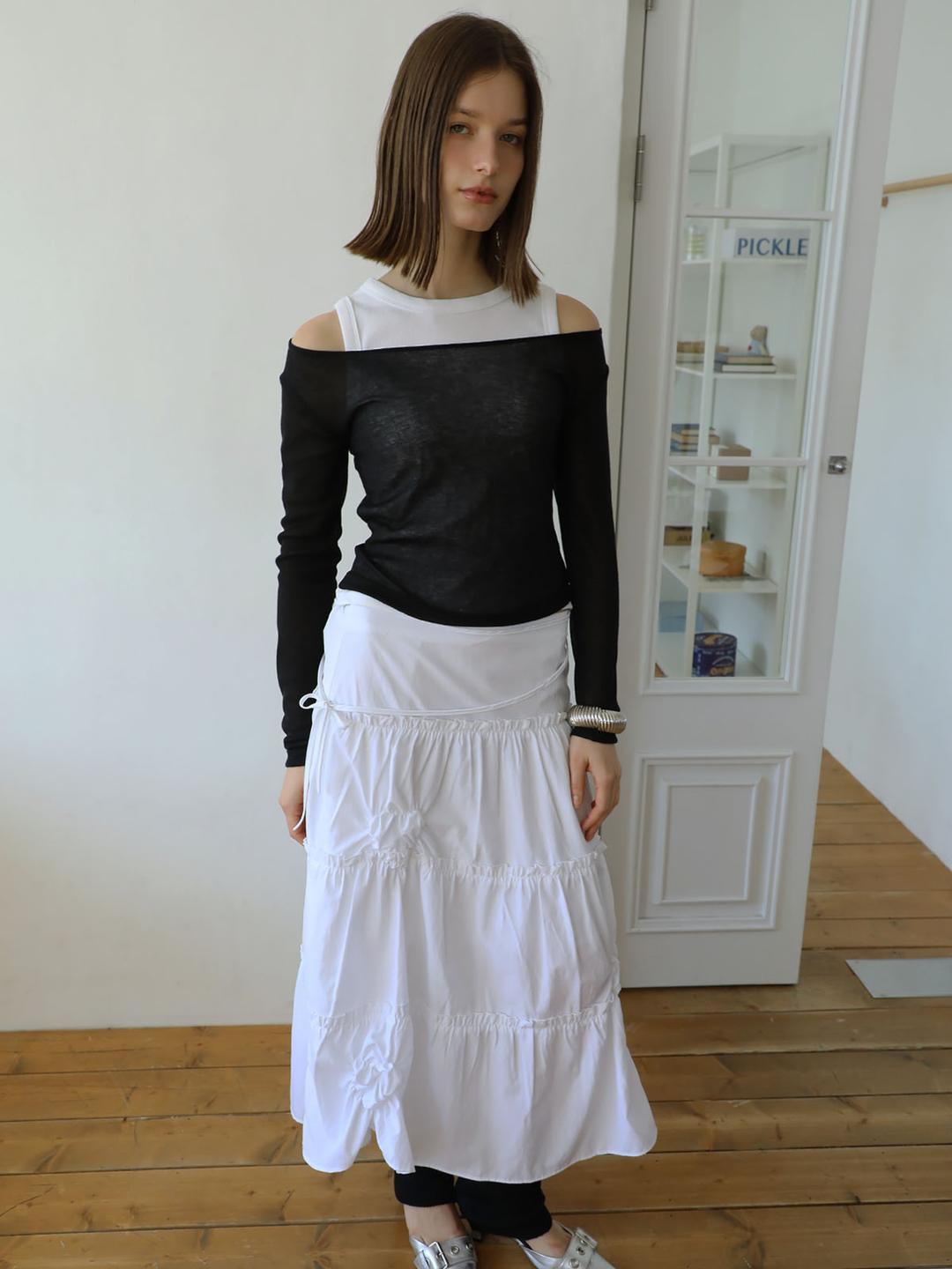 For Sunshine Moments Tiered Skirt White
