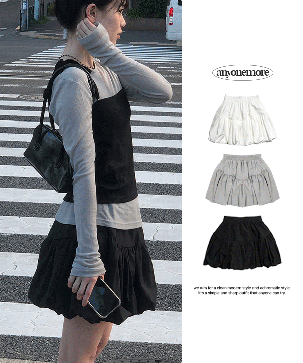 애니원모어 엔느 펌킨 벌룬 미니 스커트 (3color)