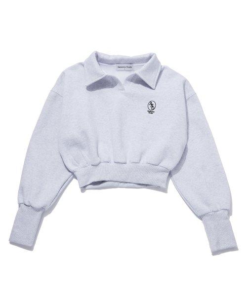 【NEWALRIN】Emblem Boat neck Top Newalrin Emblem Long sleeve Boat neck Top - 뉴얼린