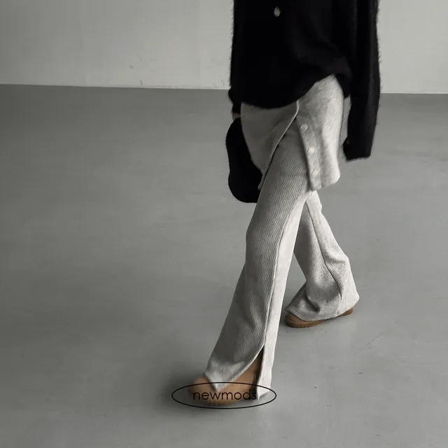 [뉴모즈/부츠컷] 울 니트 랩 스커트팬츠