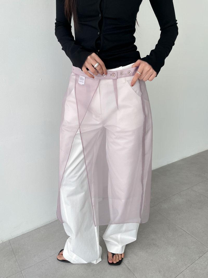 organza button skirts (2color)