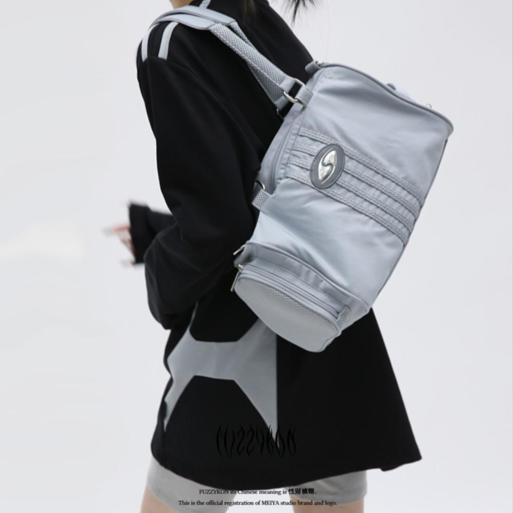 MYFUZZYKON 메이야퍼지콘 나일론 숄더백 숄더가방 y2k 스타일 실버 숄더백 가방