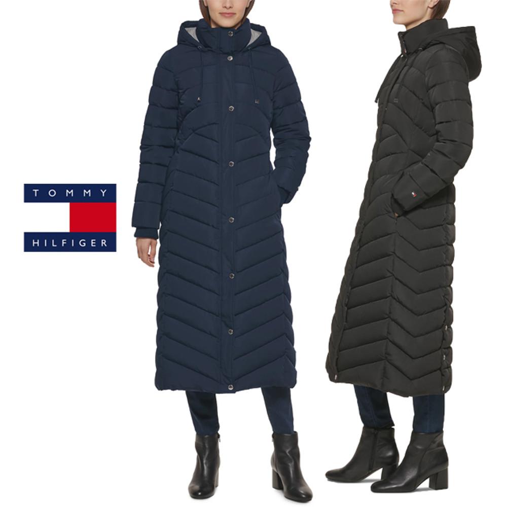 타미힐피거 여성 롱패딩 점퍼 후드 맥시패딩