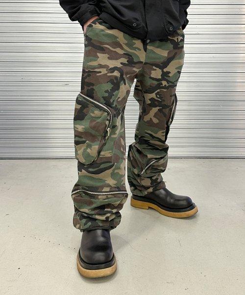 4포켓 와이드 코튼 팬츠 (카모)