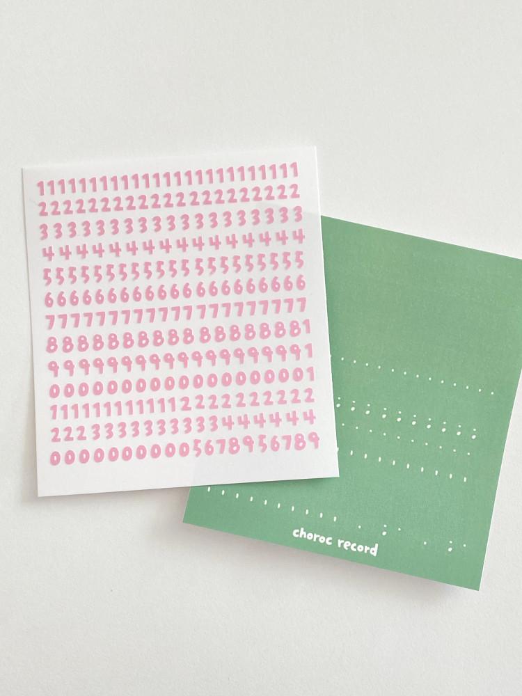 [초록레코드] 카키연핑크 쪼꼬미 스퀘어숫자
