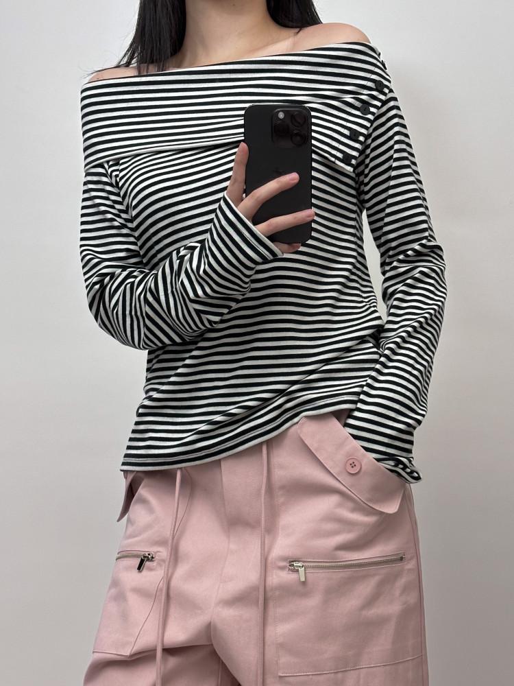 스트라이프 오프숄더티