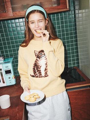 KITTY WOOL KINT TOP_L.YELLOW (EEOP4NTR03W)