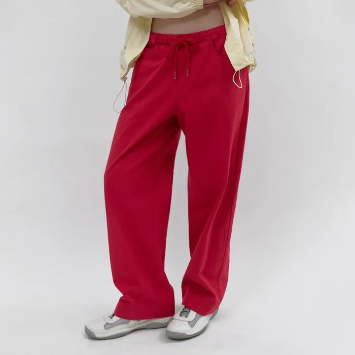 worn cotton pants (red)