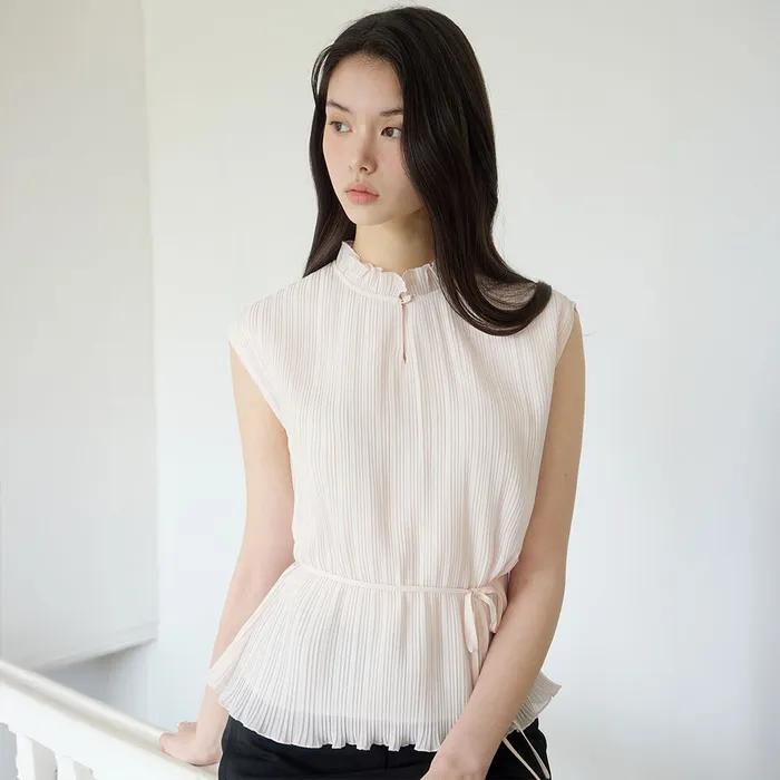 잇미샤 플리츠 벨티드 블라우스 ITP5WBL360_2colors