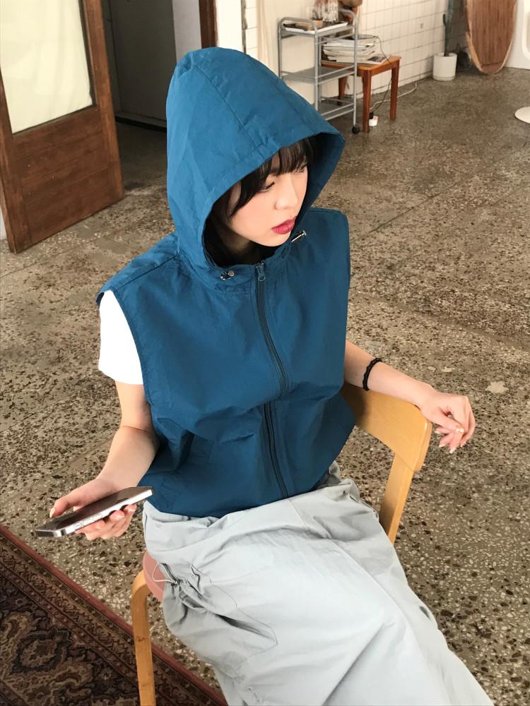 Surfing vest 서핑 나일론 베스트 여자 남자 후드 조끼 바람막이 바스락 아노락