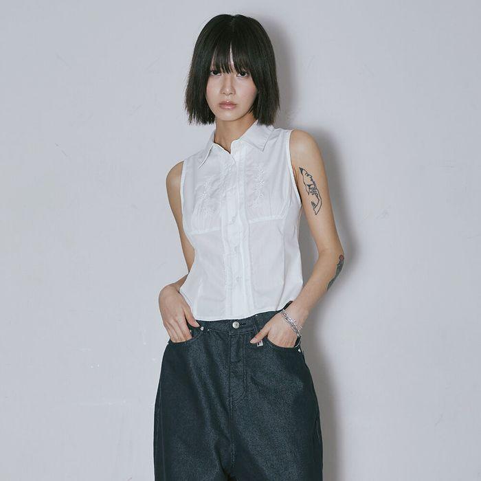 ROSE SLEEVELESS SHIRT_WHITE