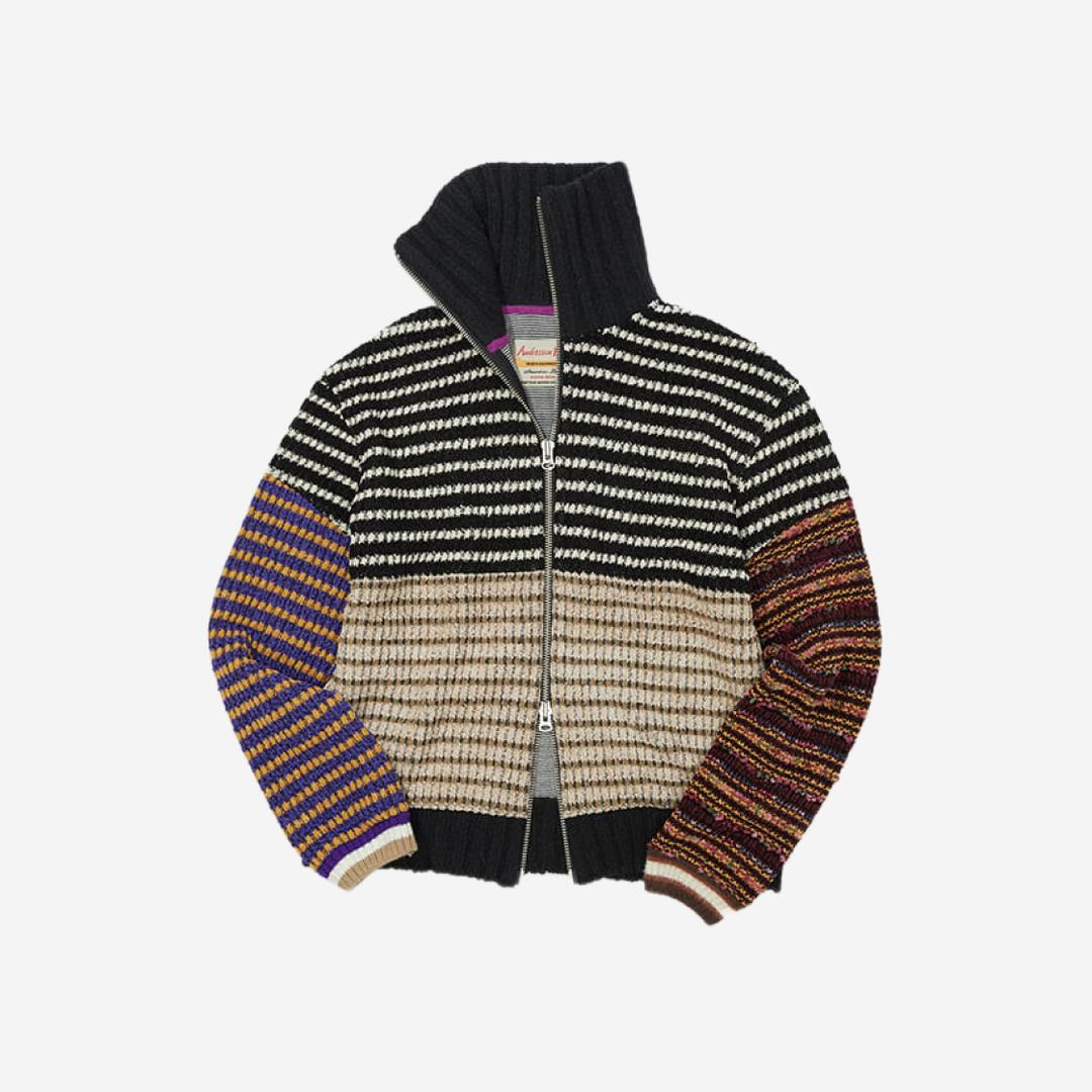 Andersson Bell Clifden Patchwork Zip-Up Sweater Multi