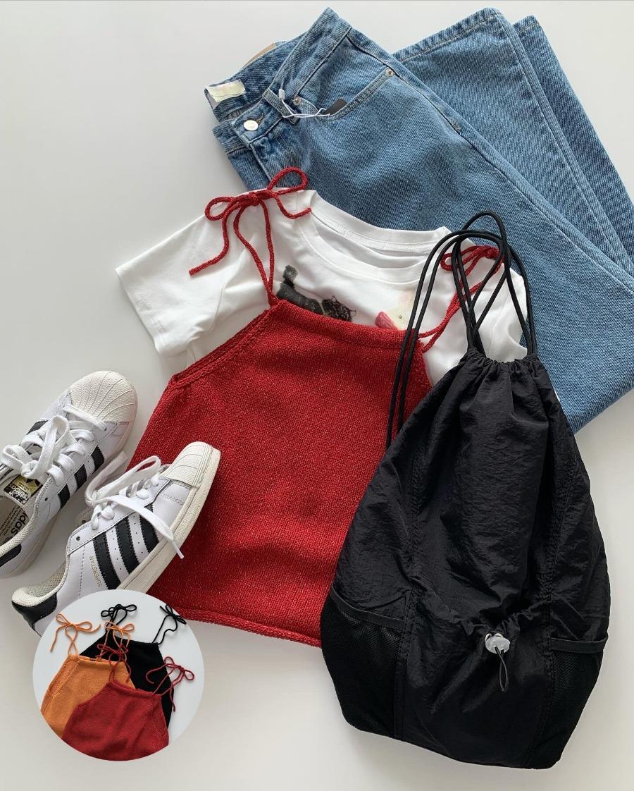 hi ribbon-line sleeveless knit