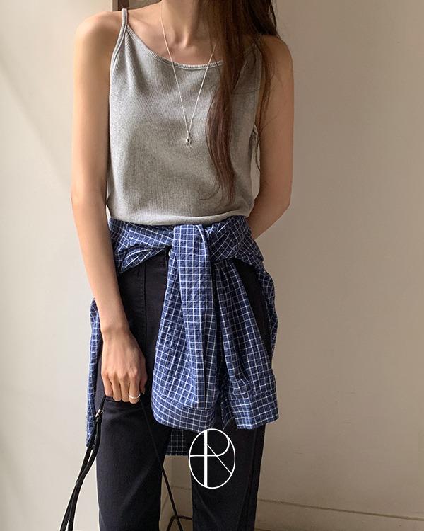 [1천장돌파][MADE] 시드니 홀터넥 와플 나시 티셔츠