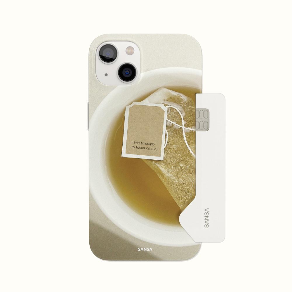 Tea Time 카드 케이스 아이폰 14 프로 맥스 주문제작 케이스 Iphone Case