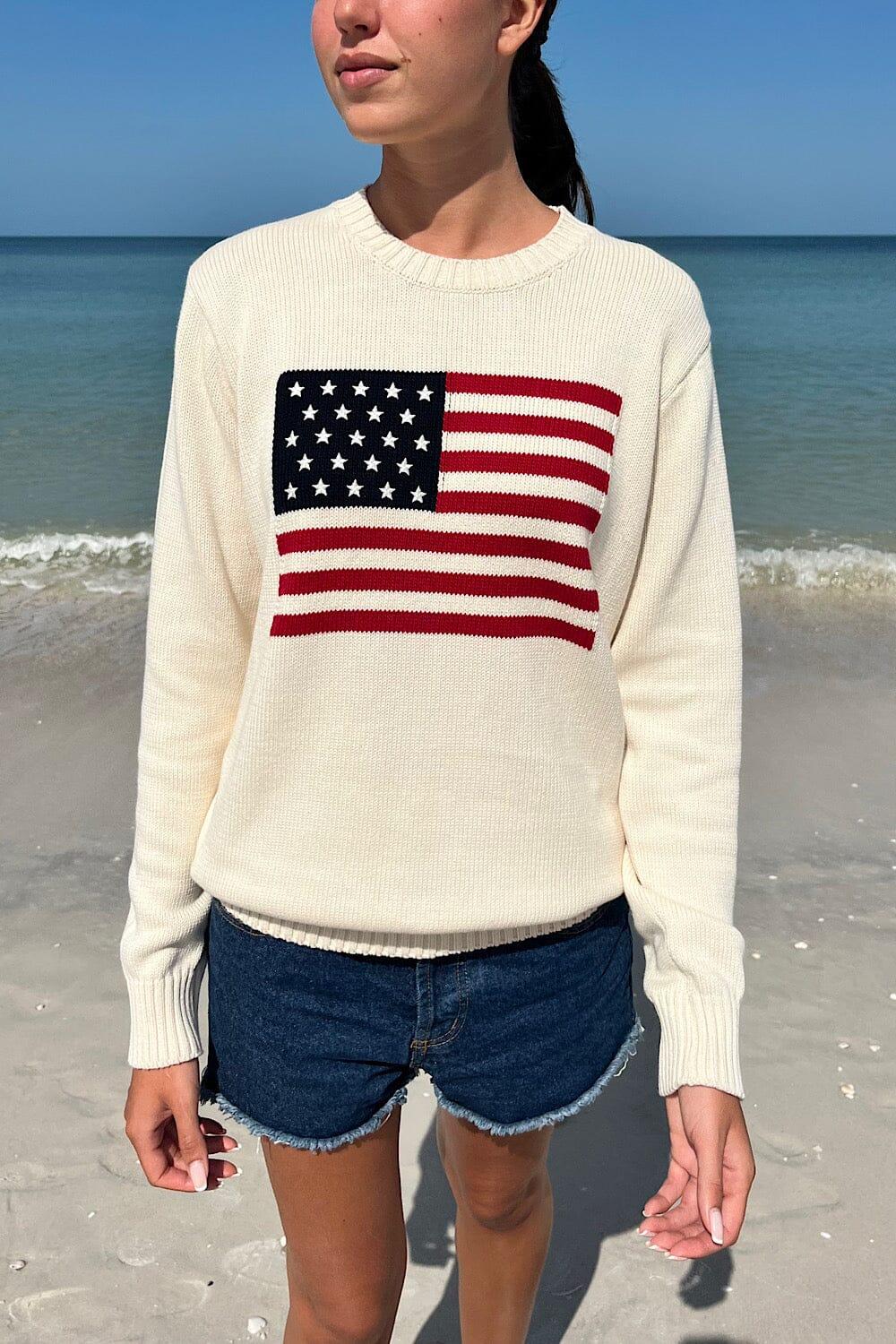 Nico American Flag Sweater - Ivory / Regular Fit